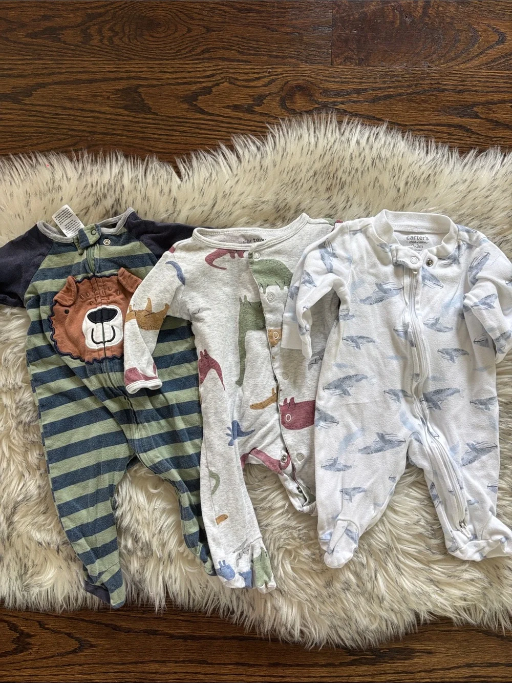 0-3M 9 Baby Boy Footies Bundle Clothes